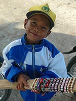 One of many young bracelet sellers