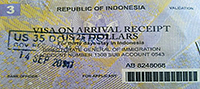 receipt for visa on arrival