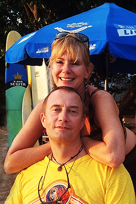 Eelco & Joan op het strand van Kuta