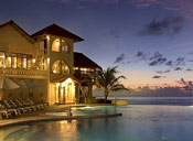 resort pool sunset