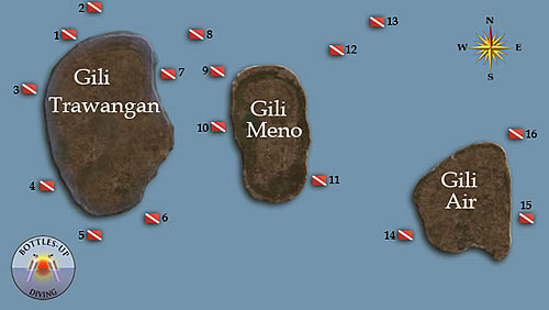 NW Gili's dive sites