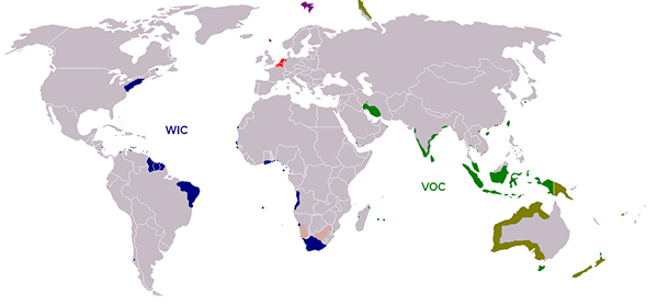 Dutch colonies and trading posts through the centuries