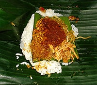 Good reason for getting vaccinated - our favorite dish: nasi Jinggo